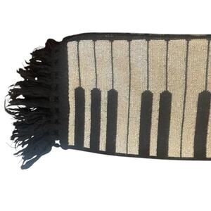 Edgerton “The Original Keyboard Scarf”  Vintage 1981,  Silver & Black, 60” x 7”
